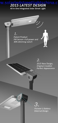 China all in one sensor street light, material AL, all in one intergated solar led street lights, manufactuer supplier